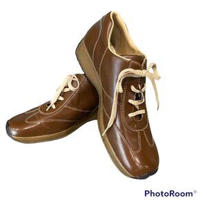 Anne Klein AK2 Brown Leather Lace Up Driving Sneaker Size 8M